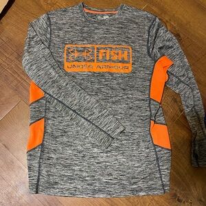 Under Armour Heathered Gray Shirt with Orange Trim